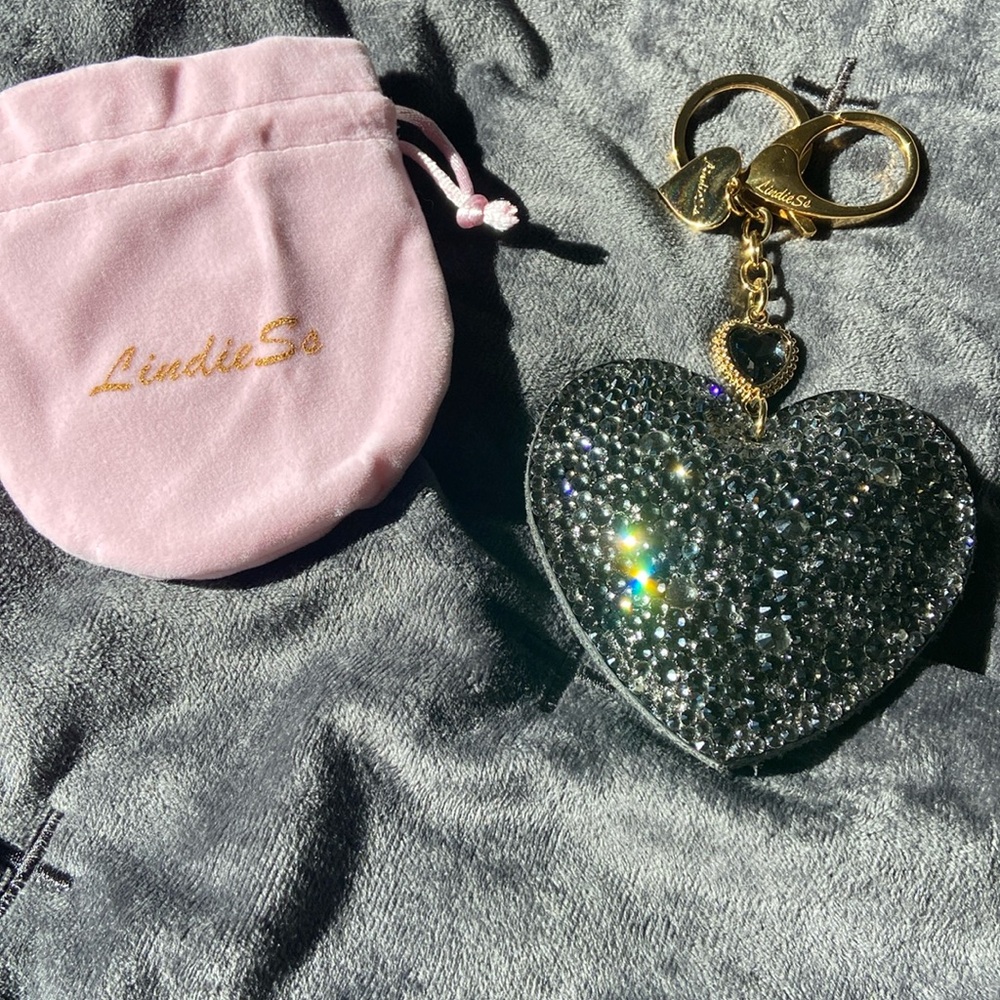 Lindiess Swarovski Crystal Heart Bag Charm